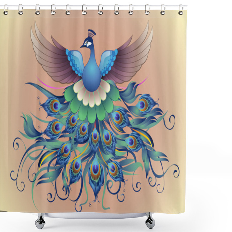 Personality  Flying Peacock Shower Curtains