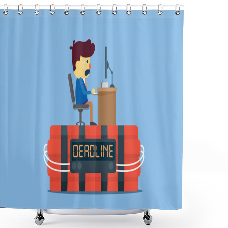 Personality  Working On Top Bomb Timer Shower Curtains