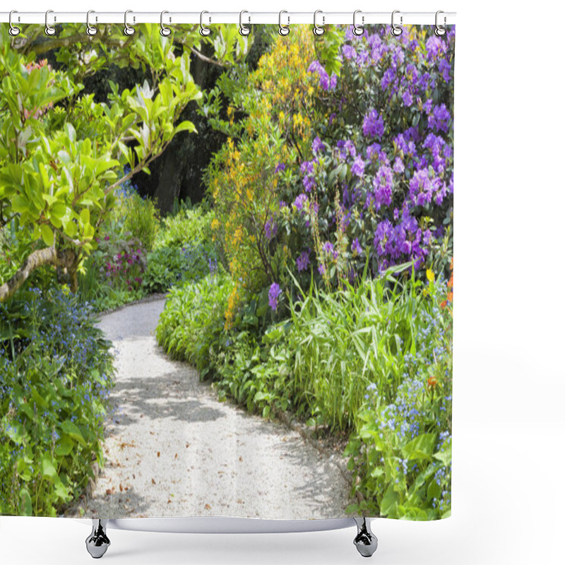 Personality  Walkway In A Colourful, Spring Garden Shower Curtains