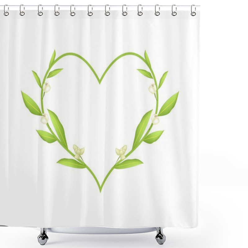 Personality  Ylang Ylang Flowers In Heart Shape Wreath Shower Curtains