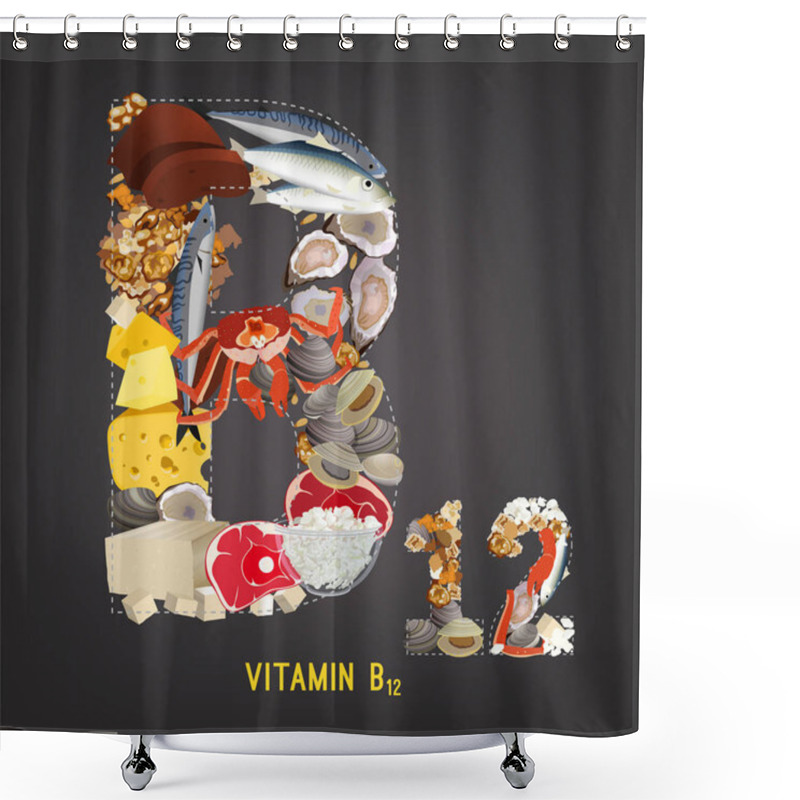 Personality  Vitamin B12 Image Shower Curtains