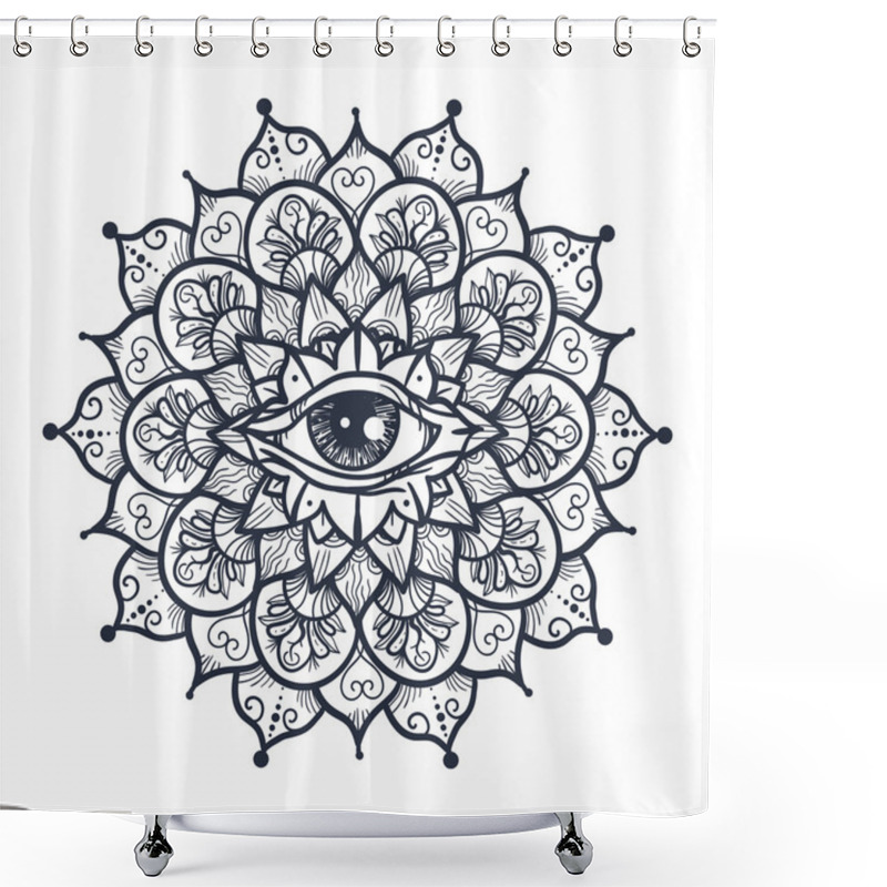 Personality  All Seeing Eye In Mandala Shower Curtains