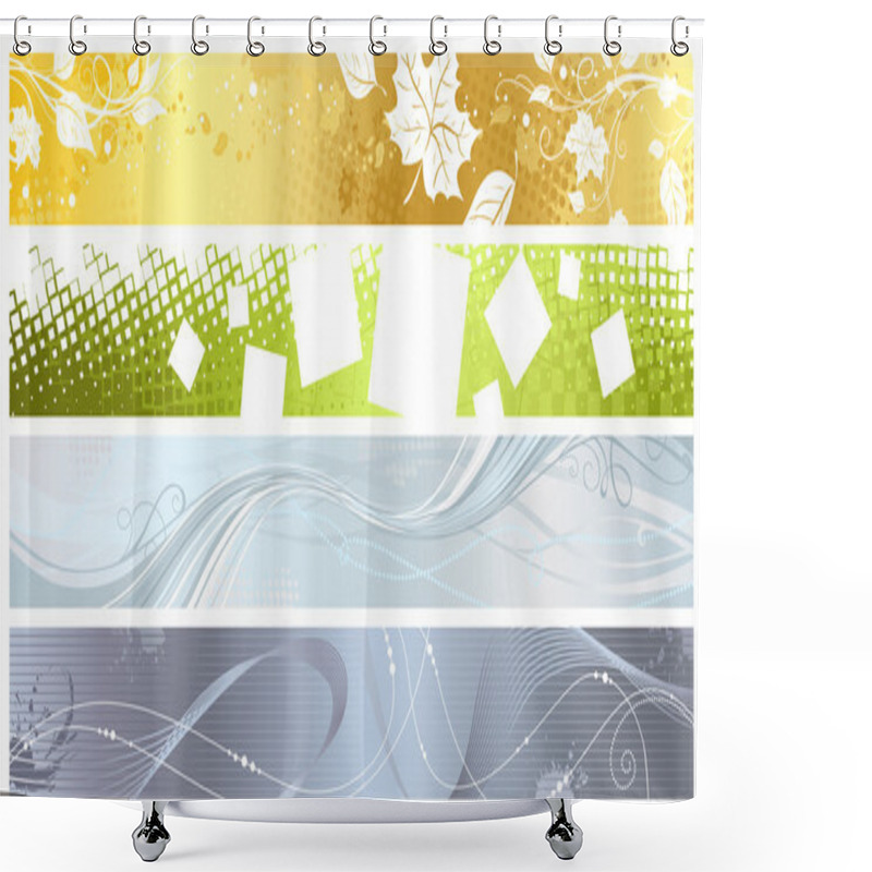 Personality  Set Of Four Banners. Shower Curtains