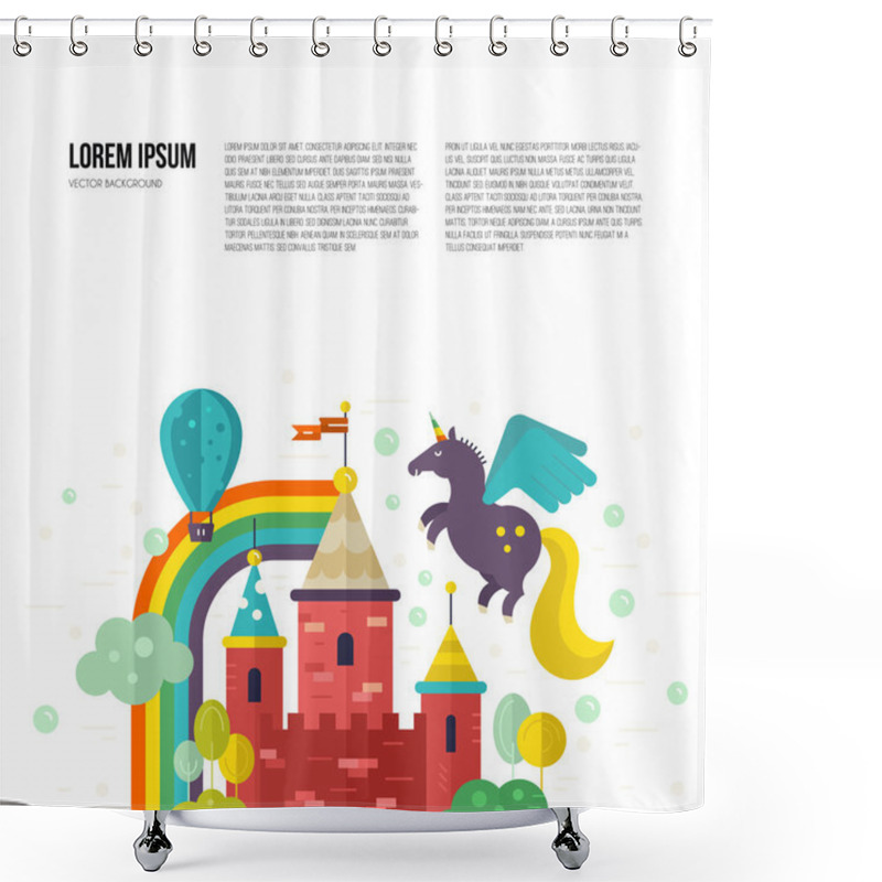 Personality  Fairy Castle Illustration Shower Curtains