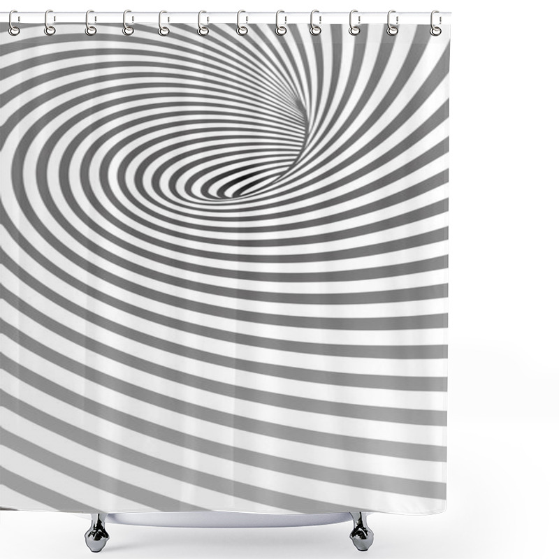 Personality  Spiral Striped Abstract Tunnel Background Shower Curtains