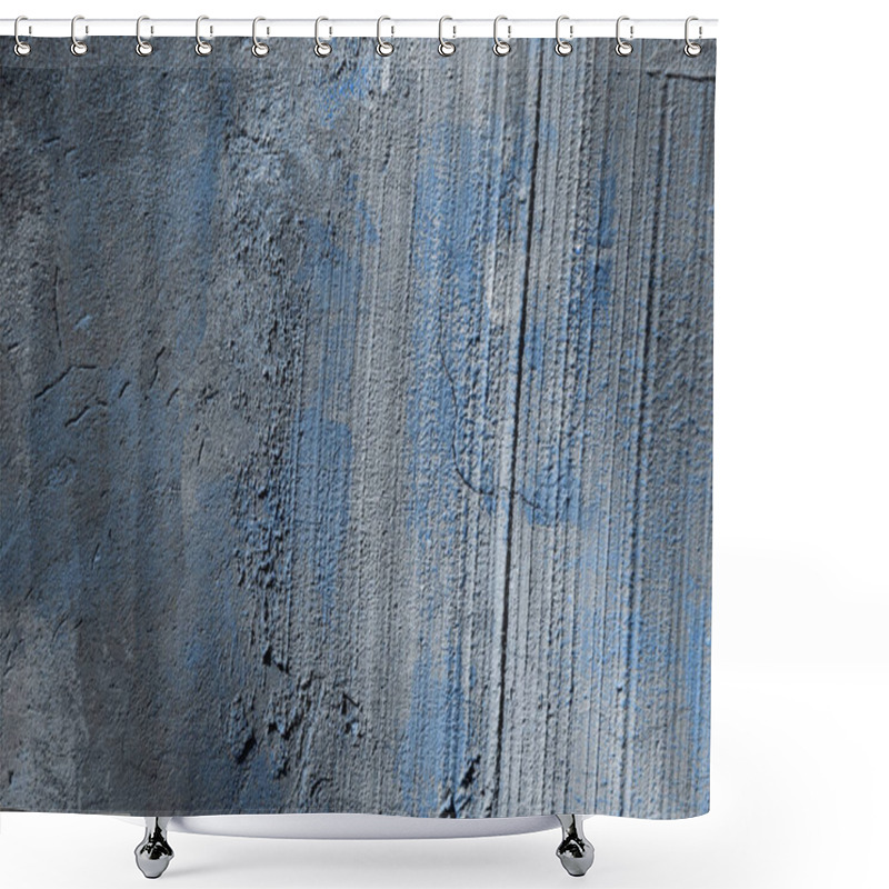 Personality  Old Rough Grey And Blue Concrete Wall Texture   Shower Curtains