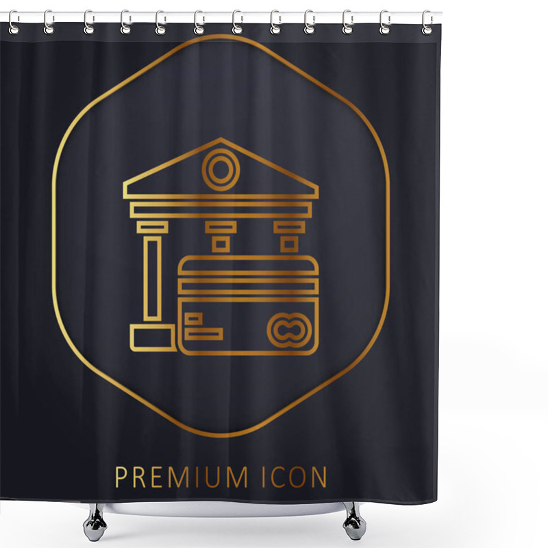 Personality  Bank Golden Line Premium Logo Or Icon Shower Curtains