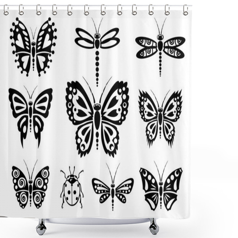 Personality  Butterfly Silhouettes Shower Curtains