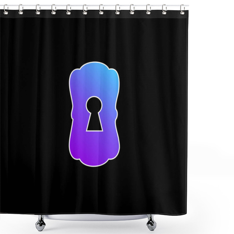 Personality  Big Keyhole Black Shape Blue Gradient Vector Icon Shower Curtains