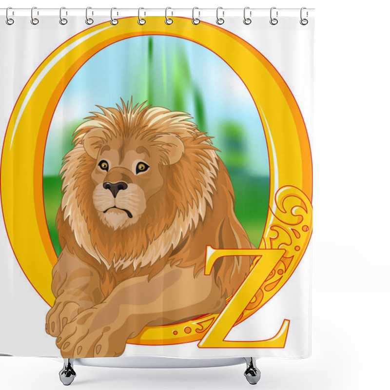 Personality  Illustration Of Cute Lion.  Shower Curtains