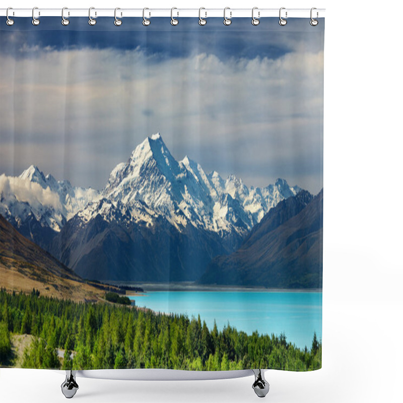 Personality  Mount Cook And Pukaki Lake, New Zealand Shower Curtains