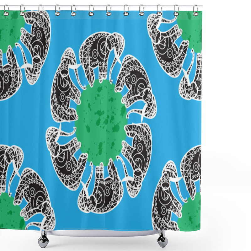 Personality  Seamless Indian Pattern Shower Curtains