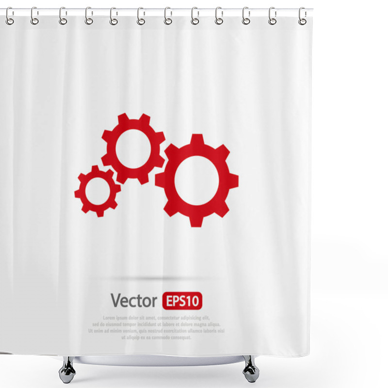 Personality  Gears Icon, Flat Design Shower Curtains