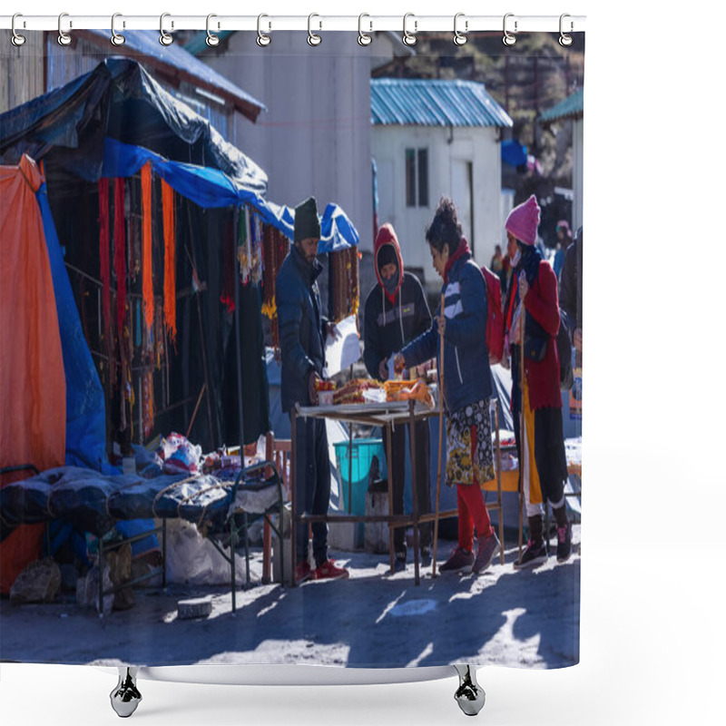 Personality  Kedarnath, Uttarakhand, India - October 14, 2022: Baba Kedarnath Temple. Kedarnath Temple Is One Of The Lord Shiva Jyotirlinga And Sacred Place Shower Curtains