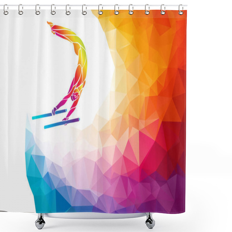 Personality  Parallel Bars Male Gymnast In Artistic Gymnastics Vector Shower Curtains