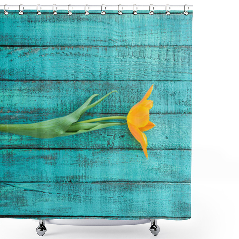 Personality  One Yellow Tulip Shower Curtains