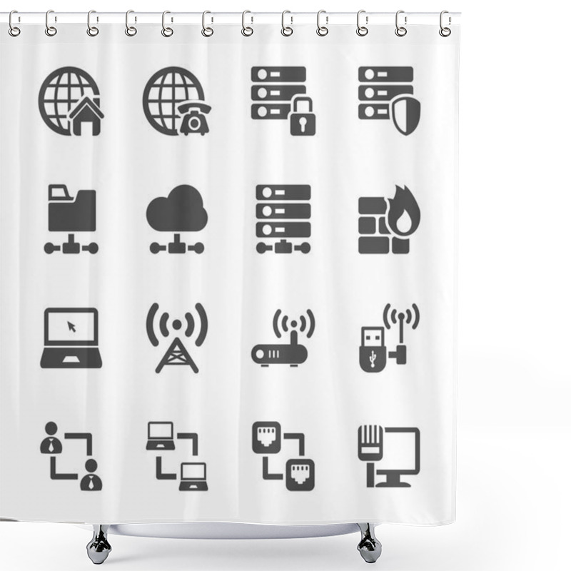 Personality  Network Icon Set, Vector Eps10 Shower Curtains