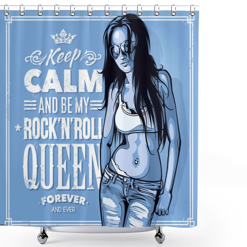 Personality  Rock'n'Roll Queen Shower Curtains