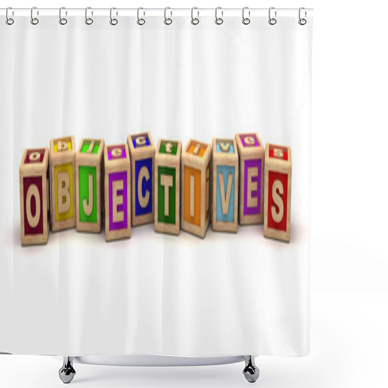 Personality  Objectives Play Cubes Shower Curtains