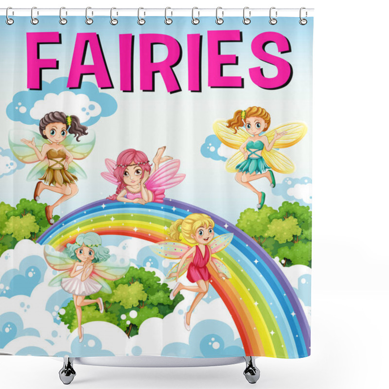 Personality  Font Design For Word Fairies Shower Curtains