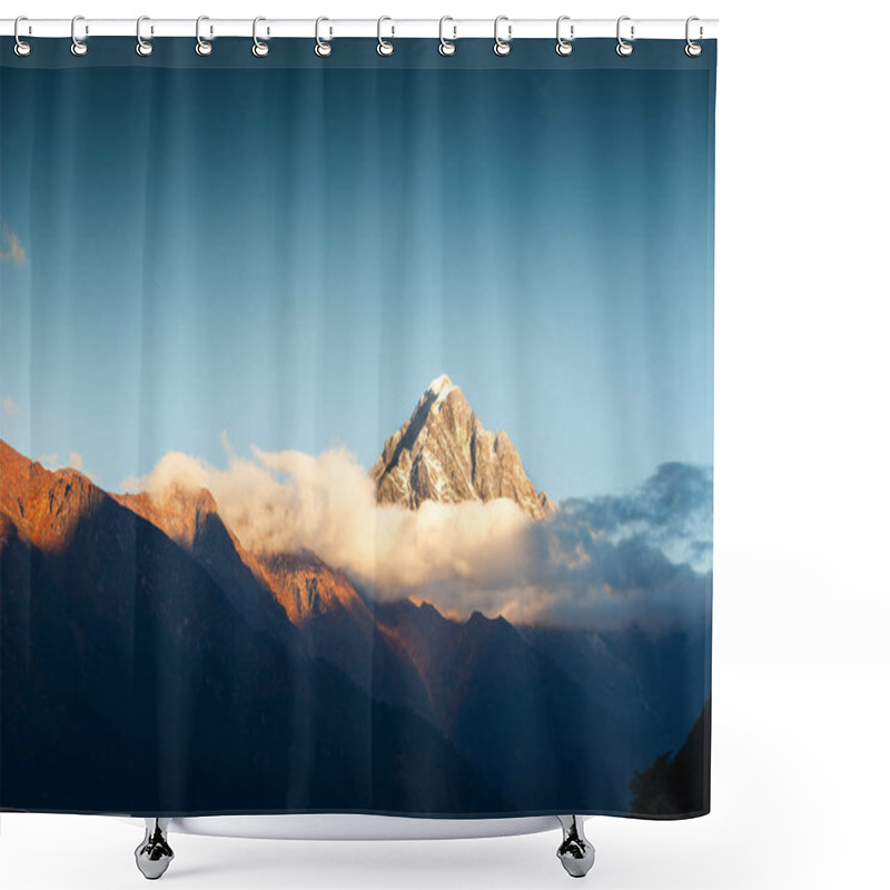 Personality  View Of Himalaya Mountains At Sunrise Near Lukla, Nepal. Everest Base Camp Trek, Sagarmatha National Park Shower Curtains