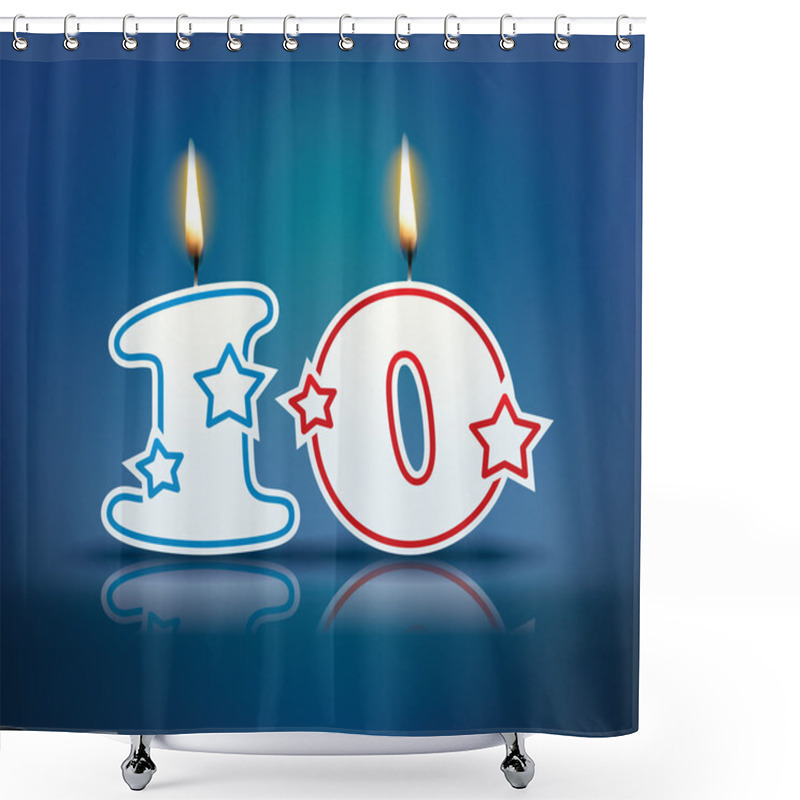 Personality  Birthday Candle Number 10 Shower Curtains