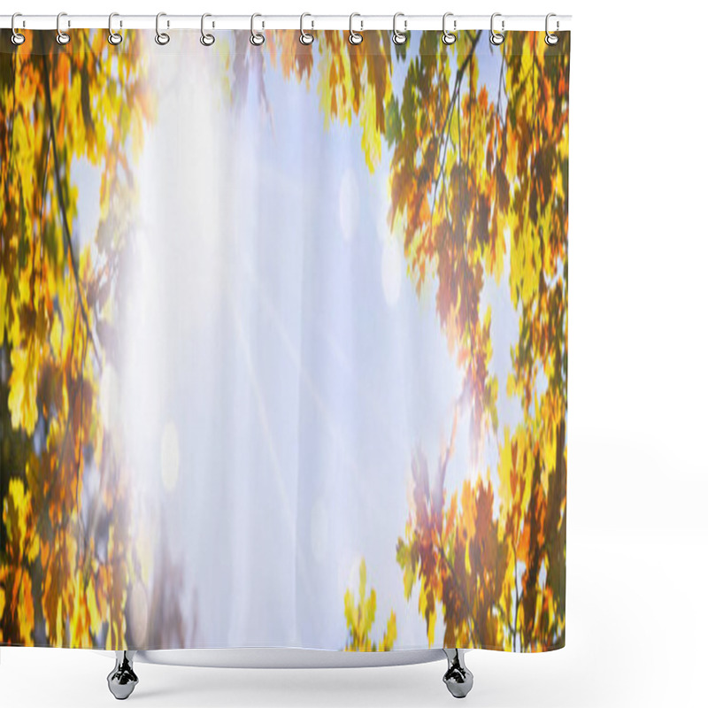 Personality  Autumnal Oak Leaves On The Sun. Fall Blurred Background Shower Curtains