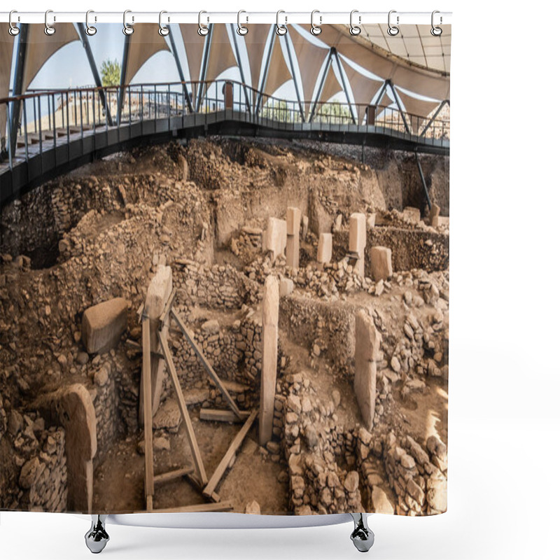 Personality  Gobeklitepe, Sanliurfa / Turkey - October 2019: Gobekli Tepe Is An Archaeological Site In Sanliurfa, Turkey Shower Curtains