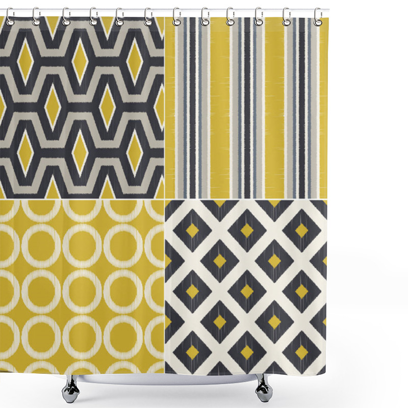 Personality  Seamless Geometric Textile Background Pattern For Home Interior Design - Vector Shower Curtains