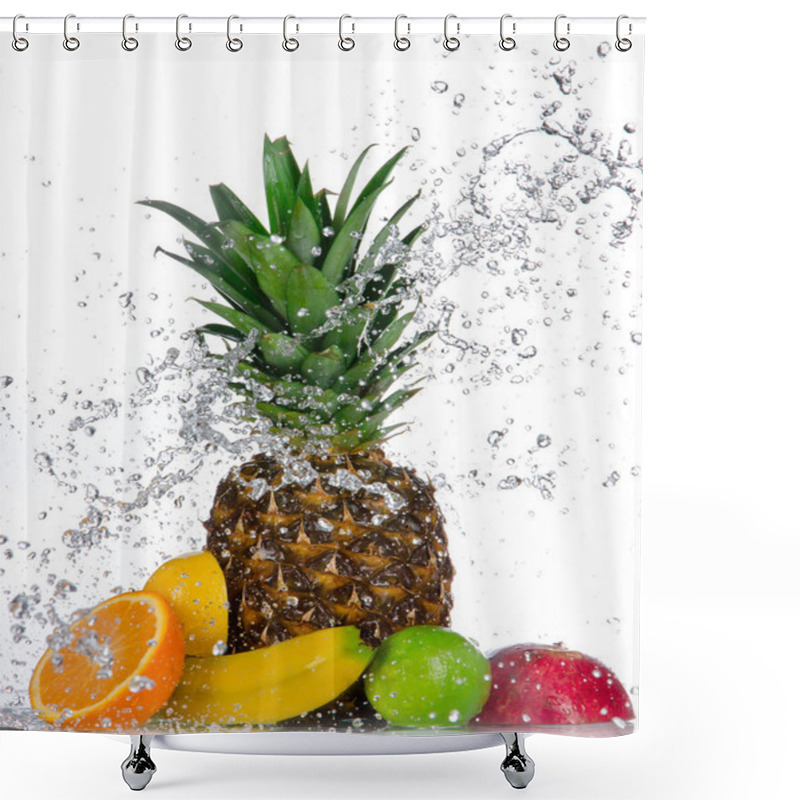 Personality  Fresh Fruits With Water Splash Shower Curtains