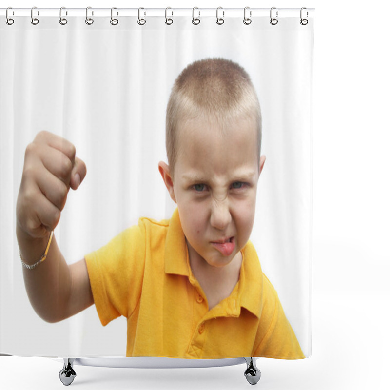 Personality  Bully Isolated On White Shower Curtains