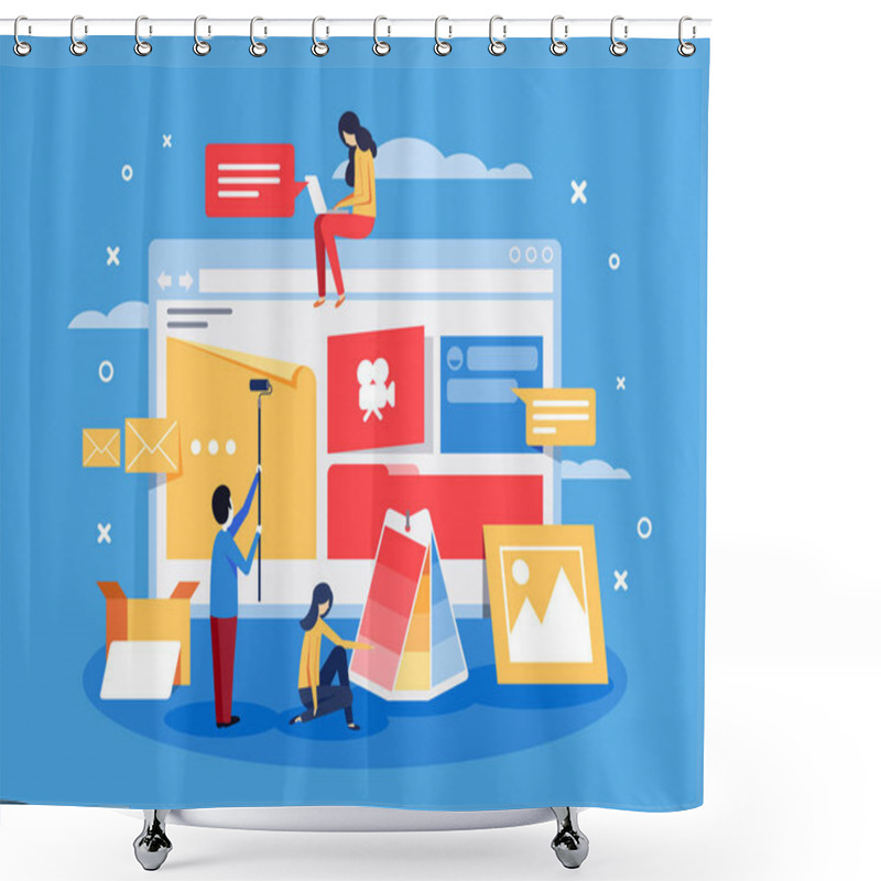 Personality  Creation Of Web Design For Site Shower Curtains