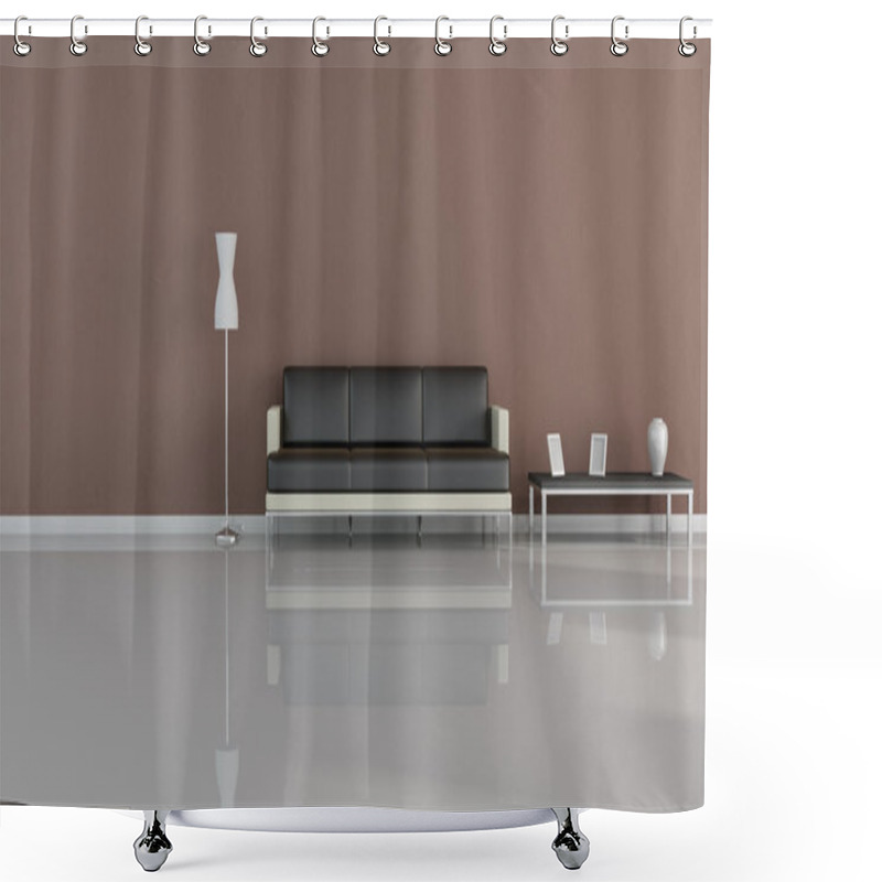 Personality  Minimal Brown Living Room Shower Curtains