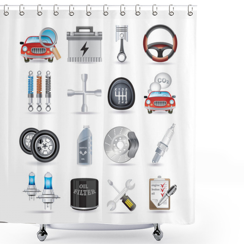 Personality  Car Parts And Service Shower Curtains