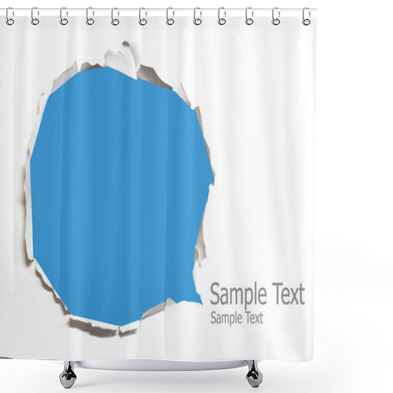 Personality  Torn Paper With Blue Background  Shower Curtains