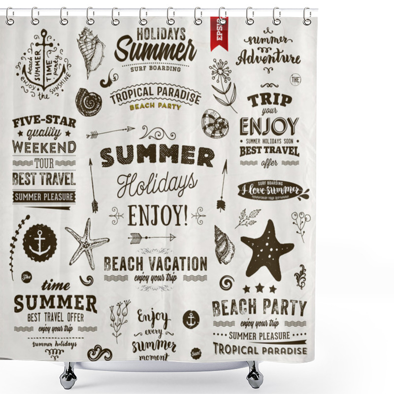 Personality  Set Of Summer Elements Shower Curtains