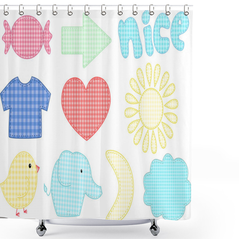 Personality  Set Of Vector Textile Applications Shower Curtains