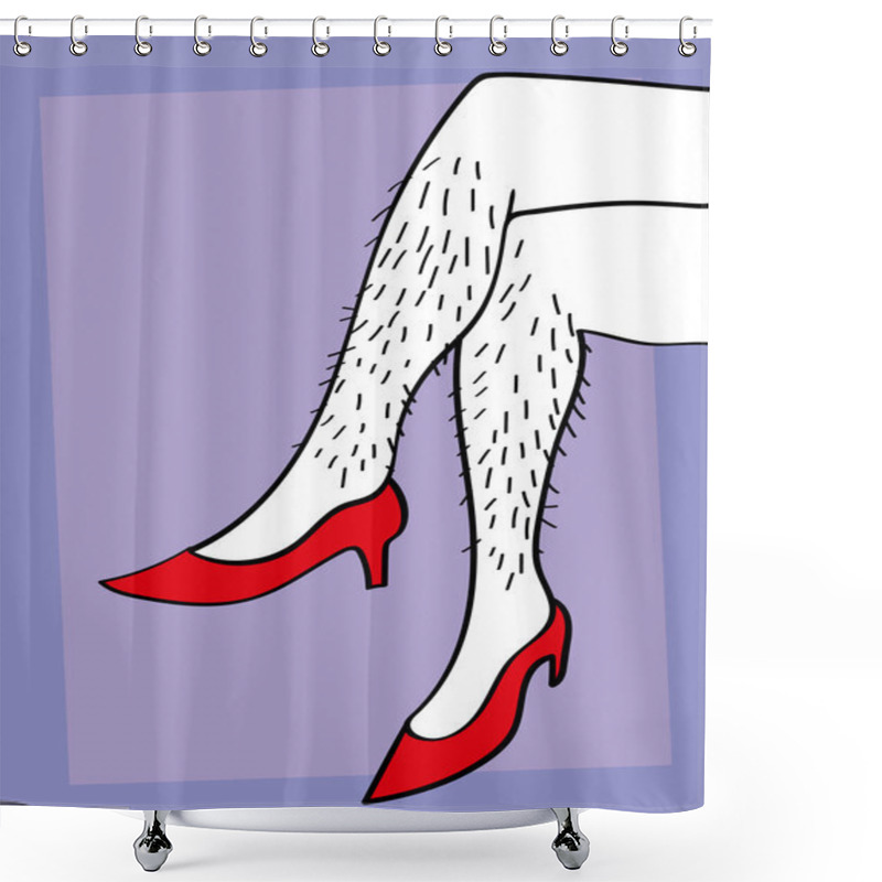 Personality  Hairy Legs And High Heels Shower Curtains