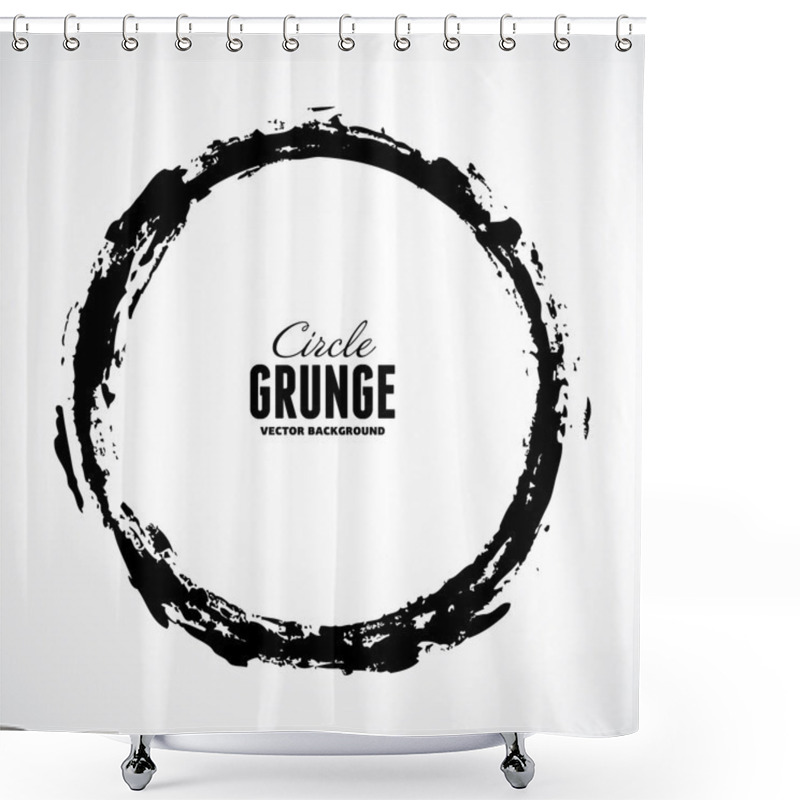 Personality  Ink Grunge Circle Frame Shower Curtains