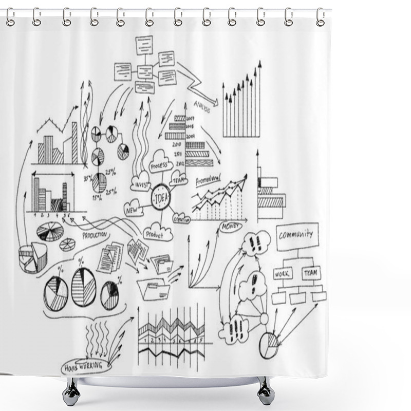 Personality  Business Planning Sketches Shower Curtains