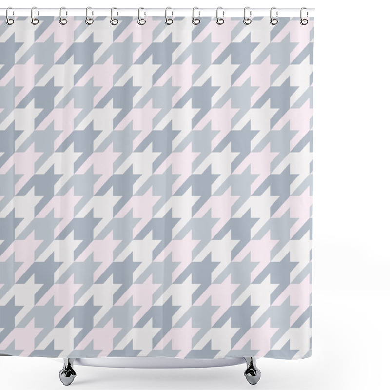 Personality  Seamless Surface Pattern With Houndstooth Ornament. Classic Fashion Fabric Print. Checked Geometric Background. Shower Curtains