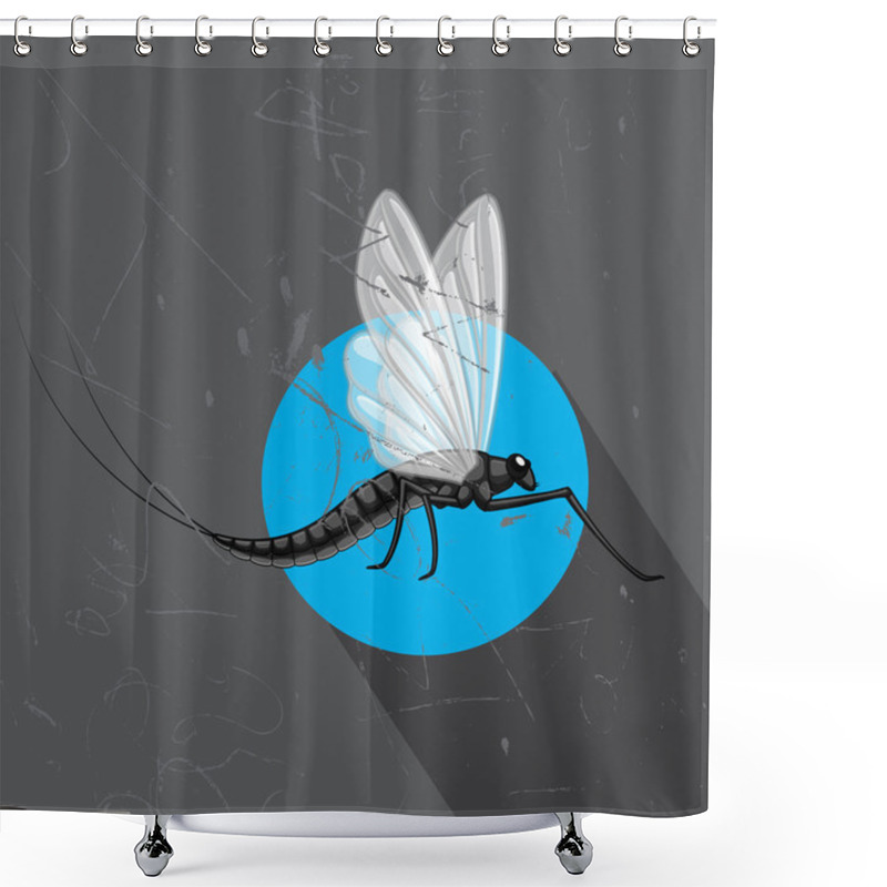 Personality  Flying Mayfly Insect Shower Curtains