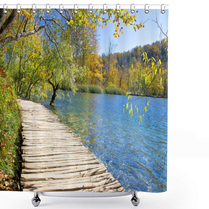 Personality  Walkway In Paradise Of Plitvice Lakes Shower Curtains