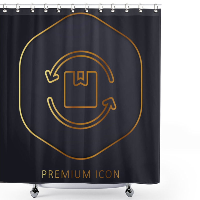 Personality  Box Golden Line Premium Logo Or Icon Shower Curtains