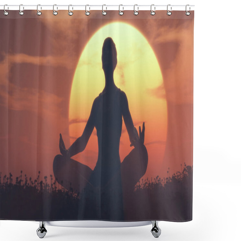 Personality  A Girl Doing Yoga Shower Curtains