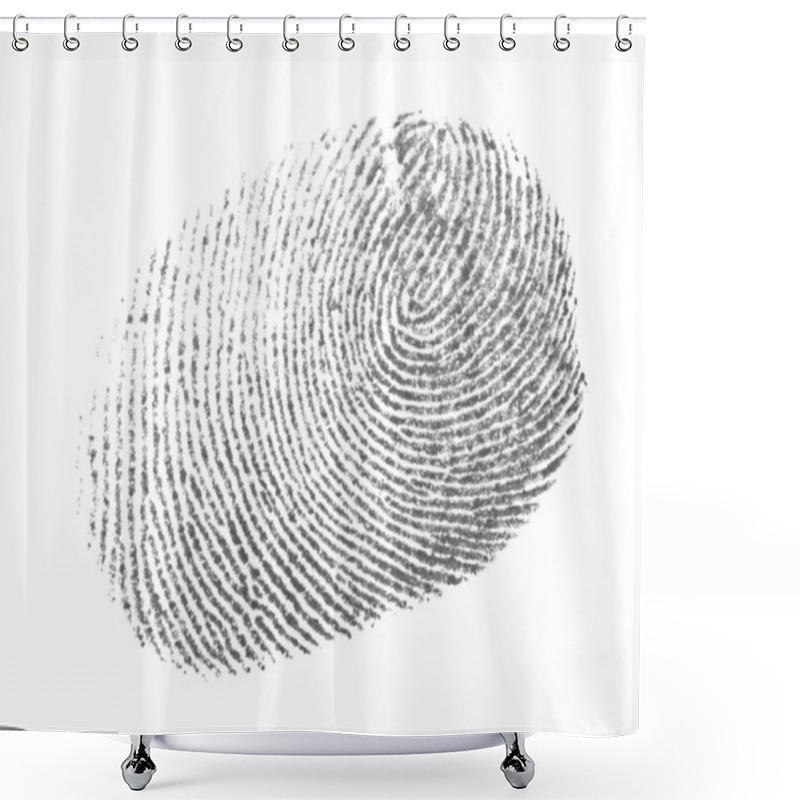 Personality  Original Photo Fingerprint Isolation On White Background, With Clipping Path Shower Curtains