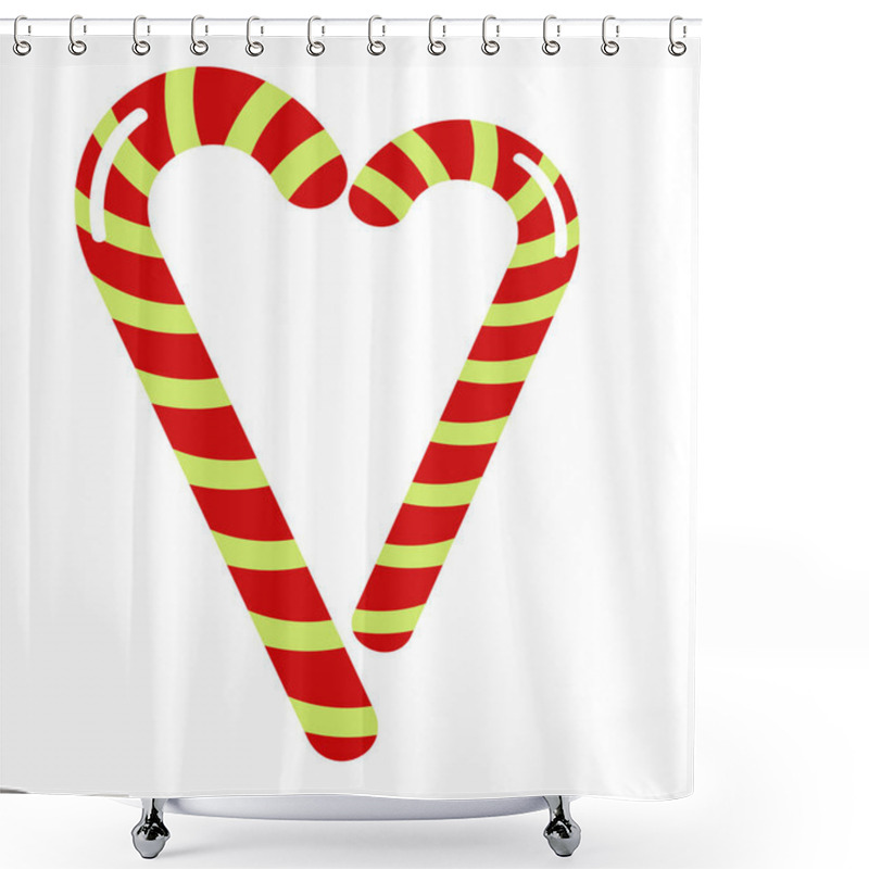 Personality  Happy New Year - Santa's Cane Is A Beautiful Idea Of New Year's Design Shower Curtains