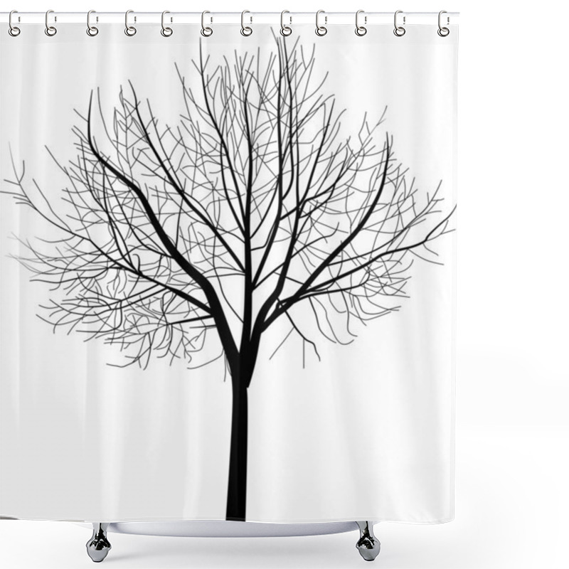 Personality  Isolated Bare Tree Illustration Shower Curtains