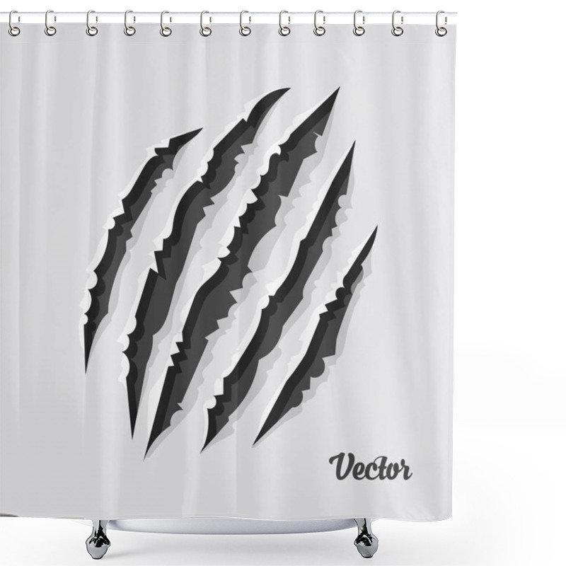 Personality  Scratch On A Gray Background Shower Curtains