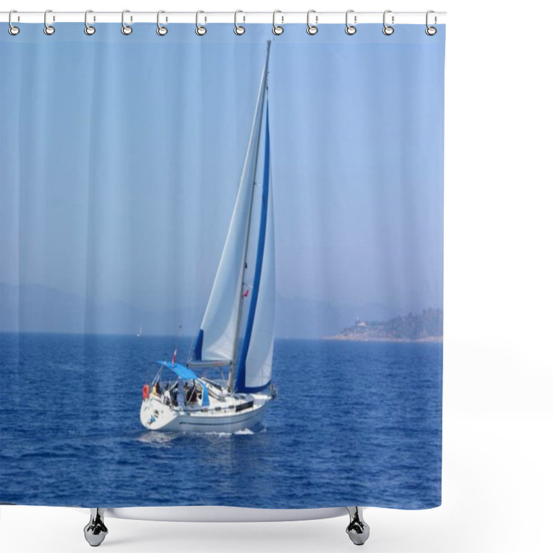 Personality  Watercraft Yacht Boat, Sailing Trip Shower Curtains